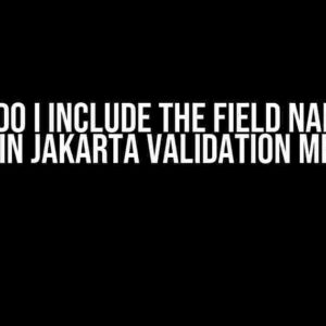 How do I include the field name by default in Jakarta validation messages?