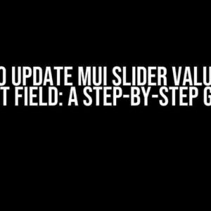 How to Update MUI Slider Value with Input Field: A Step-by-Step Guide