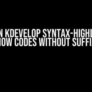 Why can KDevelop syntax-highlighting show codes without suffix?